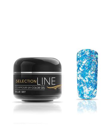 N&BF Glamor UV + LED Profi Color Gel Blue Sky Blue |5ml color gel glitter medium viscos |Colorgel Made in EU |Color gel for Geln gel & Nail Art |Premium glitter gel acid -free + self -smoothing