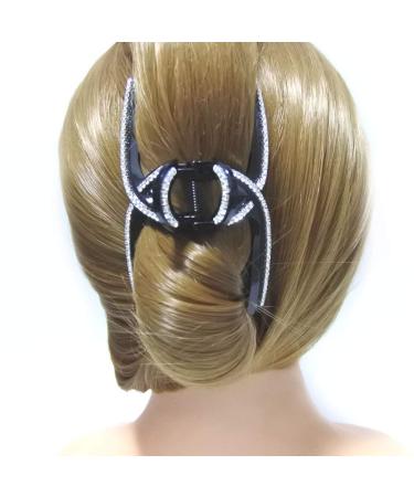 Meilliwish Long Noble Large Sparkling Black Ponytail Holder Hair Claw Clip for Women - 1 Piece (D113) | International Shipping Available - Buy Online on GoSupps.com