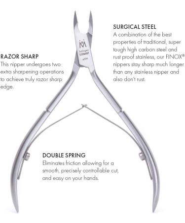 GERMANIKURE Luxury Cuticle Nipper - Double Sharpened, Ethically Made in Solingen Germany | Includes Leather Case - Buy Online on GoSupps.com