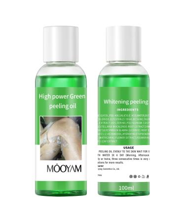 Peeling Oil for Dark Skin - Green Facial & Body Exfoliating Solution with Hyaluronate | Chemical Peel for Dark Spots - 3.66 OZ - Buy Online on GoSupps.com