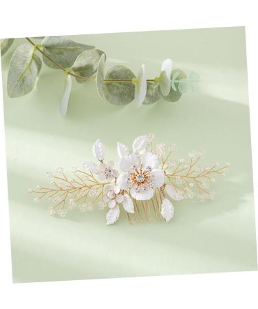 Angoily Bride Hair Comb Wedding Hair Side Comb Rhinestone Flower Hair Comb Floral Hair Side Comb Wedding Hair Accessories for Brides Bridal Hair Comb French Veil White Dinner Party Crystal - Buy Online on GoSupps.com