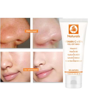 Peel Off Face Masks - Face Masks Skincare - Vitamin C Face Masks Beauty for Deep Cleansing & Purifying - Vitamin C Hydrating Face Mask - Vitamin C Face Masks Skincare Peel Off - Reduces Acne and Pores - Buy Online on GoSupps.com