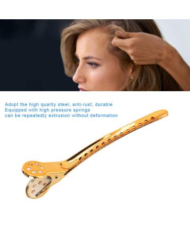 12 Steel Duck Beak Hair Clips Professional Gold Metal Styling Clips for Women & Hairdressers - Buy Online on GoSupps.com