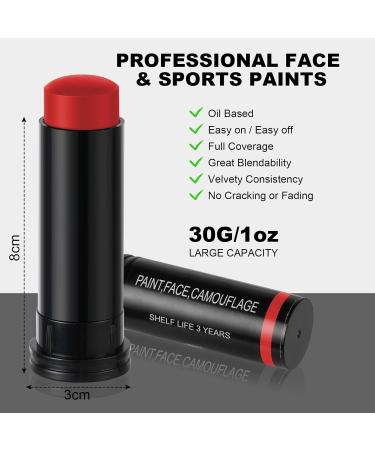  AOMIG Aomig Body Pencil Paint Stick Makeup Sticks for Face and Body Halloween Body Art Party Makeup (Red) - Buy Online on GoSupps.com