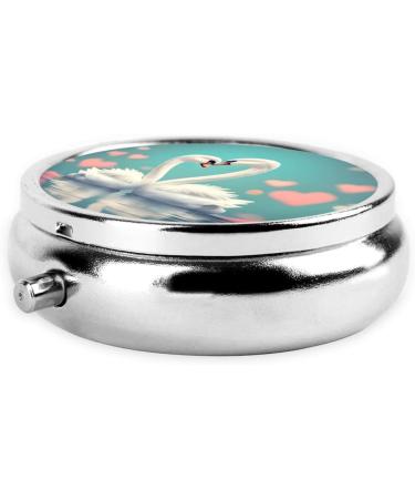 Portable 3 Compartment Swan Pill Box Organizer - Travel-Friendly Round Medicine Holder for Easy International Shipping - Buy Online on GoSupps.com