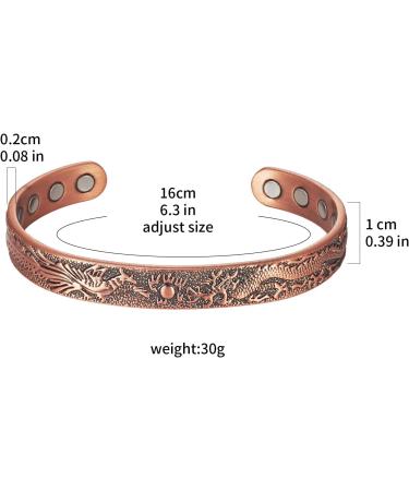 Shop Retro Dragon & Phoenix Magnetic Bracelets - Men & Women Red Copper Energy Bracelets for Wellness - Buy Online on GoSupps.com