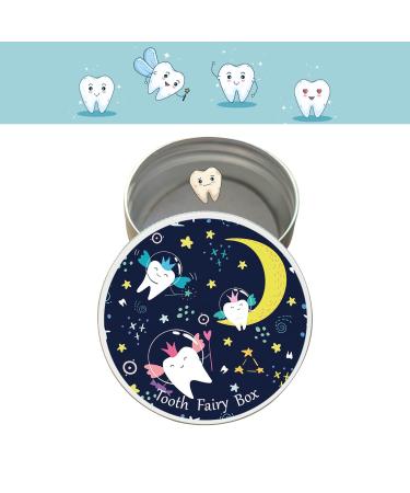Tooth Fairy Box for Boys and Girls, Baby Tooth Box for Under Tooth Fairy Pillow, Lost Baby Teeth Holder, Kids Toothfairy Keepsake Organizer Blue-Tooth