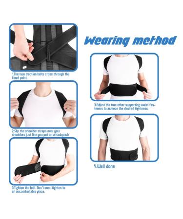 n/a Adjustable Posture Corrector Back Support Shoulder Back Brace Posture Correction Spine Postural Fixer Tape (Color : Black Size : XXL code) Handmade Full moon lofty ambition - Buy Online on GoSupps.com