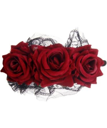 Day of The Dead Floral Headband with Long Veil Flower Crown Festival Headband (Style D) - Buy Online on GoSupps.com