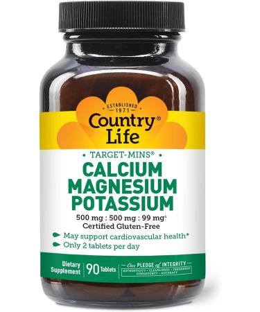 SPEC Target-Mins Calcium Magnesium Potassium 500mg/500mg/99mg 90 Tablets Certified Gluten Free Certified Vegan