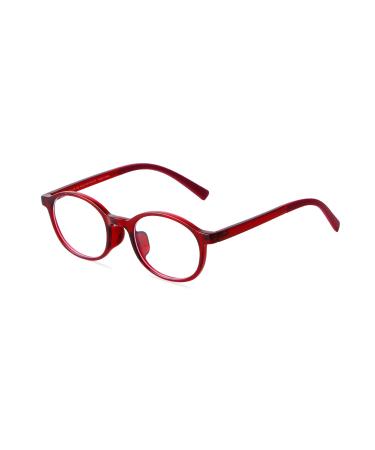 Ade wu children's glasses without strength blue light filter round glasses frame glasses frame anti blue light glasses tr90 frame anti -fatigue for girls and boys dark red