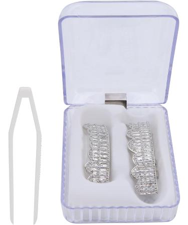 Shop Premium Diamond Grillz Braces | Hip Hop Teeth Grill Set - Silver Bling for Parties & Festivals - Buy Online on GoSupps.com