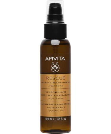 Apivita Rescue Hair Oil Treatment Capelli Secchi/Danneggiati with Olio di Argan e Olive 100 ml - Buy Online on GoSupps.com