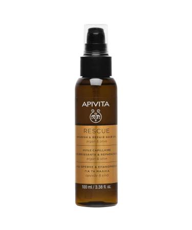 Apivita Rescue Hair Oil Treatment Capelli Secchi/Danneggiati with Olio di Argan e Olive 100 ml