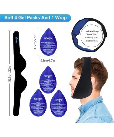 NEWGO Face Ice Pack for Jaw Pain Relief - Hot Cold Compress for TMJ, Wisdom Teeth, Migraine - 4 Reusable Gel Packs - Facial Surgery Recovery Aid - 1 Count - Buy Online on GoSupps.com
