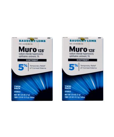MURO 128 5% Sodium Chloride Hypertonicity Ophthalmic Ointment from Bausch + Lomb Twin Pack (Pack of 2)