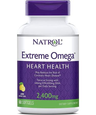 Natrol Extreme Omega 2400 mg Lemon - 60 Softgels | Heart Health & Omega-3 Support - Buy Online on GoSupps.com