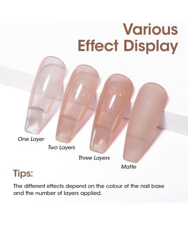 Gellen 18ml Rubber Base Nail Gel Soak off UV LED Base Coat Bare Brown Color Gel Nail Polish No Wipe Strengthener Builder Gel Long Lasting Shine & Repair Base Coat Bare Brown With Glitter - Buy Online on GoSupps.com