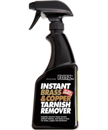 Flitz BC 01806 Instant Brass & Copper Tarnish Remover | 16 oz Spray Cleaner & Metal Polish Cream | Extra Large Microfiber Cloth for Shine & Corrosion Removal - International Shipping Available - Buy Online on GoSupps.com