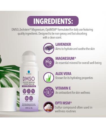 Dr. Robaina DMSO Lavender Roll-On | 99.9% Pure Pain Relief & Skin Nourishment | Features Arnica Magnesium Aloe Vera Vitamin E | Made in USA - Buy Now - Buy Online on GoSupps.com