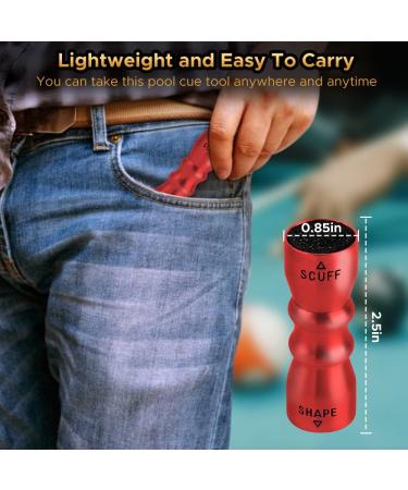 3 in 1 Cue Tip Shaper Tool for Pool Cue Tips - Red | Durable Billiards Accessories - Buy Online on GoSupps.com