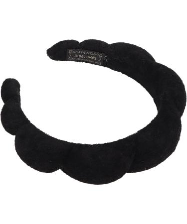 Verdant Touch Puffy Spa Headband Terry Cloth Padded Face Wash Makeup Remover for Skin Care Face Washing Black - Buy Online on GoSupps.com