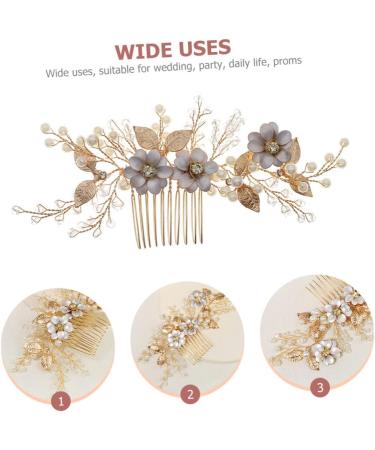 Mikinona Bead Hair Comb Bridal Hair Accessories Bridal Hair Side Comb Delicate Hair Comb Female Head Decor Hair Accessory Hair Decor for Wedding Exquisite Hair Comb Bridal Hair Decor - Buy Online on GoSupps.com