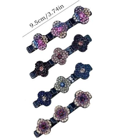 16PCS Sparkling Crystal Stone Braided Hair Clips BetterJonny Satin Fabric Hair Bands Pearl Rhinestone Braided Hair Clips Hair Accessories for Women Girls - Buy Online on GoSupps.com