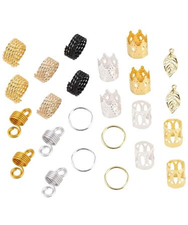 minkissy 1 Box Dreadlock Alloy Set Accesorios Para Hair Jewelry for Braids Girl Accessories Dreadlocks Rings Tube Diy Hair Braiding Ring Hair Braids Accessories Hair for Braids Charm