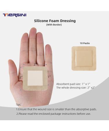 Buy Waterproof Silicone Foam Dressing 2x2 - Soft Wound Care Bandage for Bed Sores & Ulcers (10 PCS) - International Shipping Available - Buy Online on GoSupps.com