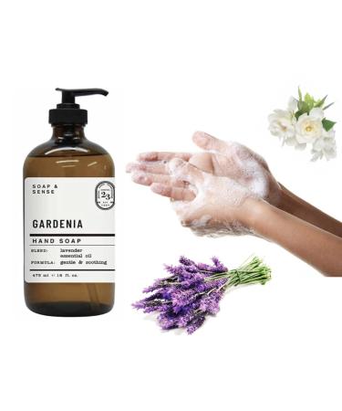 Home and Body Co Gardenia Hand Soap 16 FL Oz - Infused with Essential Oils in Glass Bottle - Buy Online on GoSupps.com