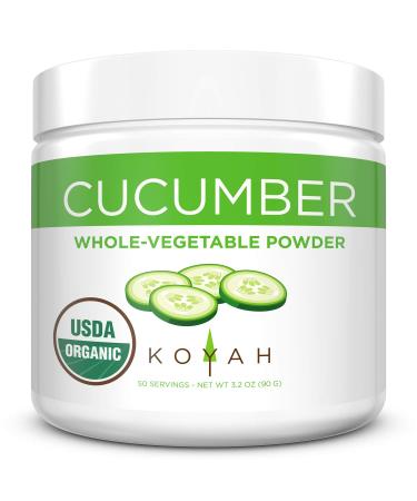 KOYAH - Organic USA Grown Cucumber Powder (1 Scoop  1/2 Cup Fresh): 50 Servings, Freeze-dried, Whole-Vegetable Powder