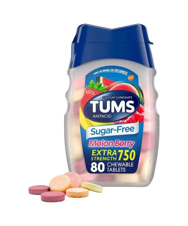 Tums Extra Strength Sugar Free Melon Berry Heartburn Relief