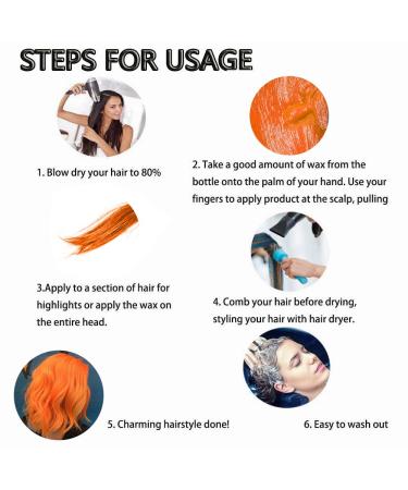 Temporary Orange Hair Color | Styling Pomade Wax for Men & Women | Perfect for Parties Cosplay & Halloween - 4.23 oz - Buy Online on GoSupps.com