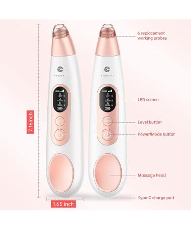 Blackhead Remover Vacuum - USB Pore Cleaner Tool for Men and Women | 3 Modes & 6 Suction Heads - Pink - Buy Online on GoSupps.com