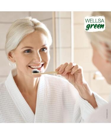 Wellsamed Wellsagreen Bamboo Toothbrush - Soft Activated Carbon Bristles for Eco-Friendly Oral Care - Buy Online on GoSupps.com