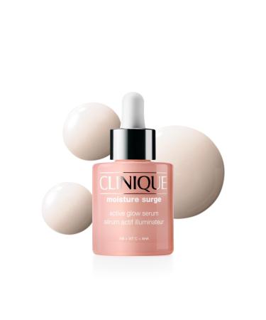 Clinique Moisture Surge Active Glow Serum with Lactic Acid Hyaluronic Acid + Vitamin C | Hydrating Lightweight + Oil Free 1 Fl Oz (Pack of 1)