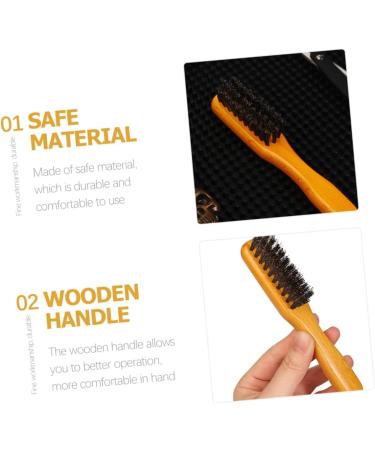 Minkissy Bartkamm Wooden Beard Brush & Boot Care Supplies | Shiny Hairbrush & Travel Cosmetics Brush for Men - Buy Online on GoSupps.com