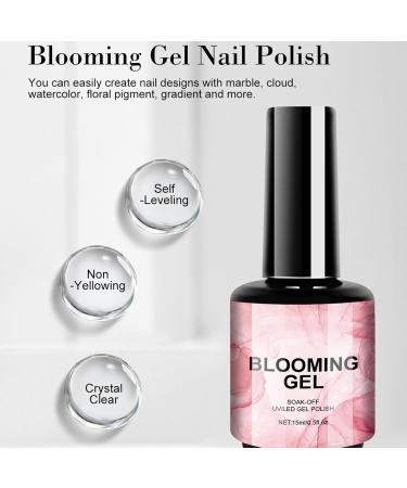 Nail Gels - Blooming Color Gel Ink Art Polish | Clear base for marble nail designs spreading fade effect soft texture formula - Buy Online on GoSupps.com