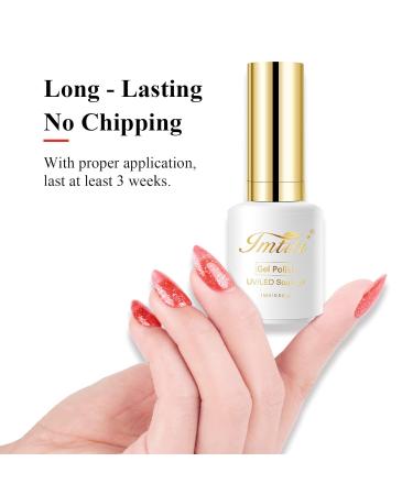 Imiti 15ml Red Glitter Gel Nail Polish - Soak Off UV LED Gel for DIY Nail Art | Best Manicure Starter Kit for Women & Girls - Buy Online on GoSupps.com