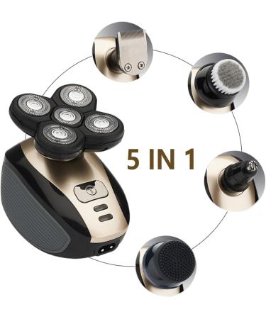 6 in 1 Electric Head Shaver for Bald Men - Premium Bald Head Shaver & Trimmer - Perfect Gifts for Men (Beige - Buy Online on GoSupps.com