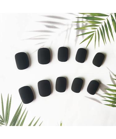 Matte Black Press on Nails - 24pcs Short False Nails with Glue and File for Women - Buy Online on GoSupps.com