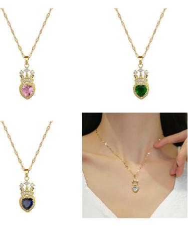Oralgo Elegant Rhinestone Heart Choker Necklace for Women & Girls - Handmade Adjustable Blue Statement Jewelry - Buy Online on GoSupps.com