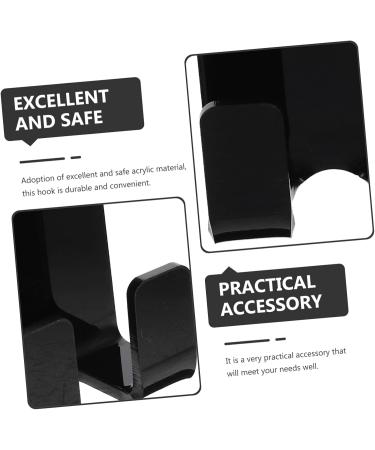 HEMOTON Acrylic Door Hook 8pcs Bathroom Hook Shower Door Wall-Mounted Towel Hanger Organizer Hangers Rack for Bathrooms Plug 6X4.5X2.8CM Black - Buy Online on GoSupps.com