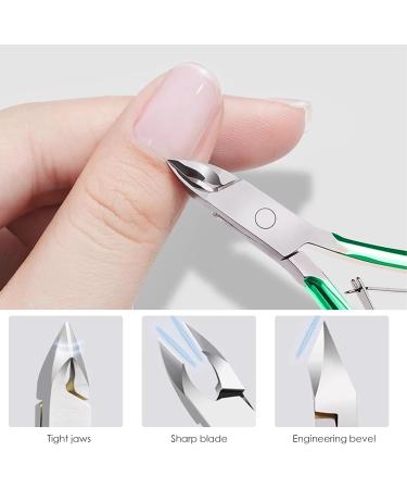 Professional Nail Skin Pliers & Scissors - Stainless Steel Skin Remover for Fingers & Toes - Sharp Green Gradient - Buy Online on GoSupps.com