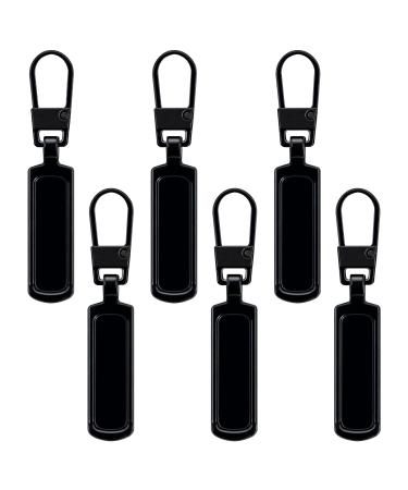 Quelcc zip zipper 6 pieces of spare parts metal zipper pull zipper zipper replacement removable zipper zipper for wallet clothes jeans suitcases luggage (black) - Buy Online on GoSupps.com
