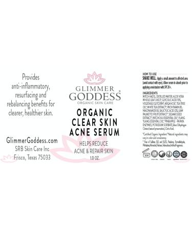 Glimmer Goddess Organic Clear Skin Serum for Acne Prone Skin - 1.0 oz | Best Acne Treatment for Clear Complexion - Buy Online on GoSupps.com