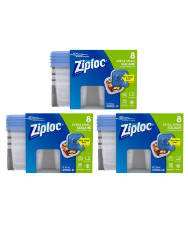 Ziploc One Press Seal Extra Small Square Container - 8 ct (Pack - 3) - Buy Online on GoSupps.com