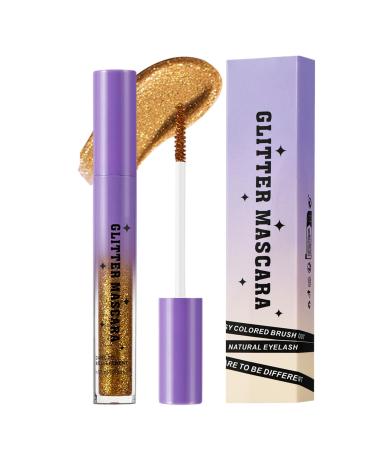 Glitter Mascara - Waterproof Curling 8G Shimmer Volumizing Eyelash Makeup | Long Wear Lash Cosmetic for Brides Dancers Prom Ballroom Graduation Club Events