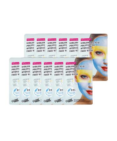 MOND'SUB Hyaluronic Acid polypeptide face mask Sheet Mask Tightening and Moisturizing for dry Skin Care Face Masks beauty- Smoothing Rejuvenating 12 Sheets